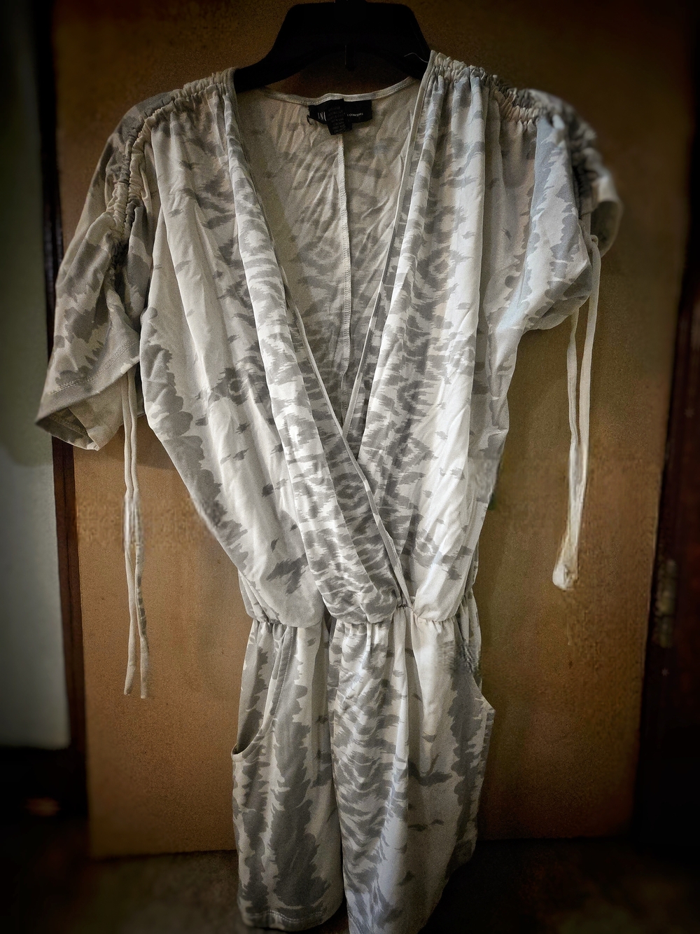 INC International Concepts Light Gray Surplice Romper